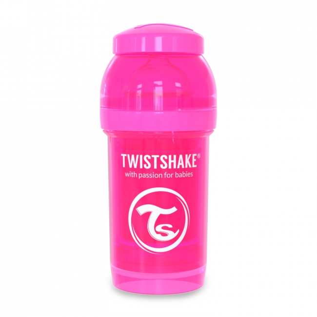 شیشه شیر طلقی 180 میلی لیتر تویست شیک صورتی«Twistshake»