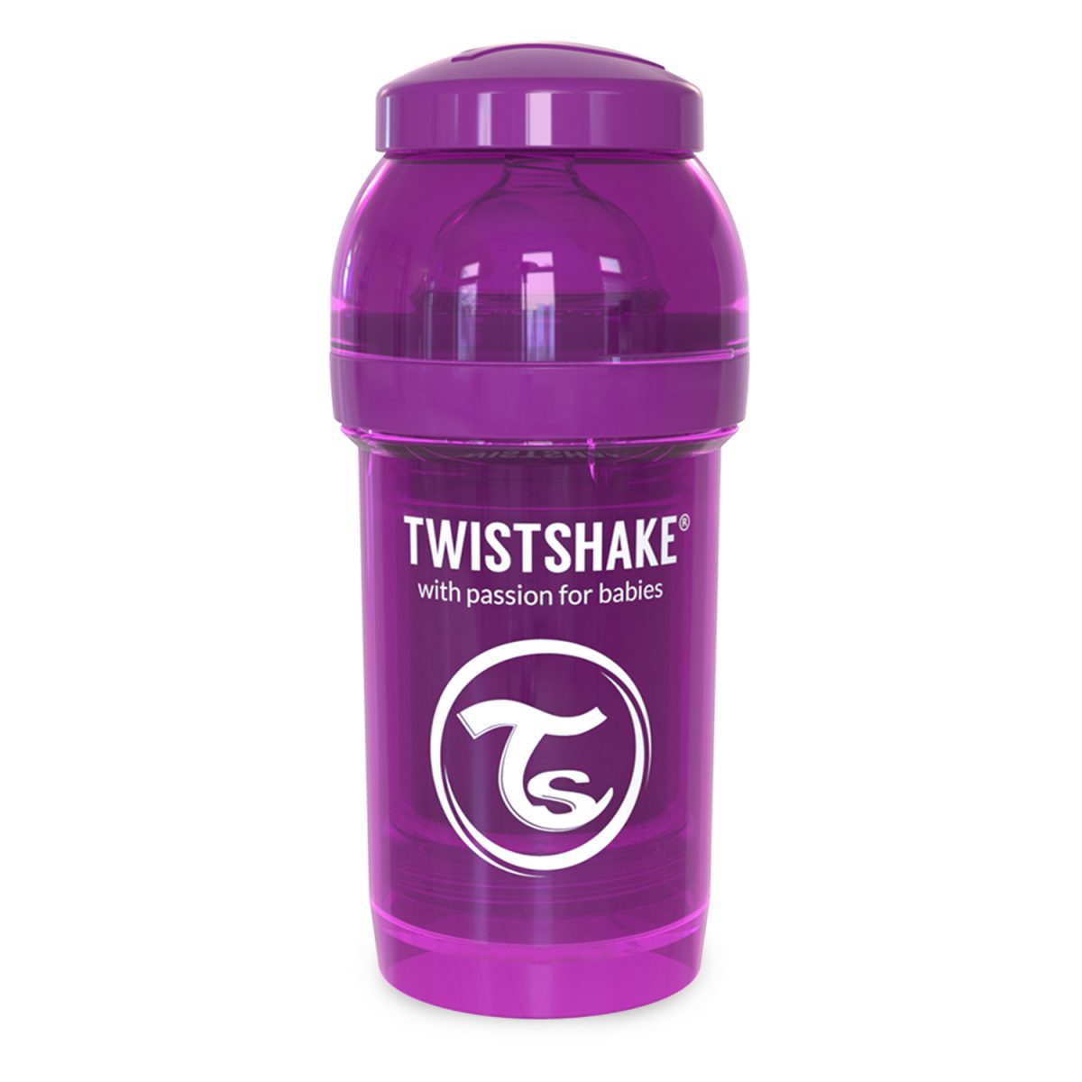 شیشه شیر طلقی 180 میلی لیتر تویست شیک بنفش«Twistshake»