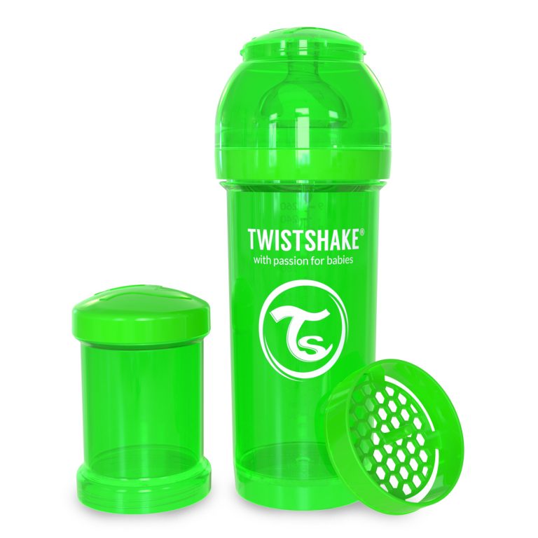 شیشه شیر طلقی 260 میلی لیتر تویست شیک سبز«Twistshake»